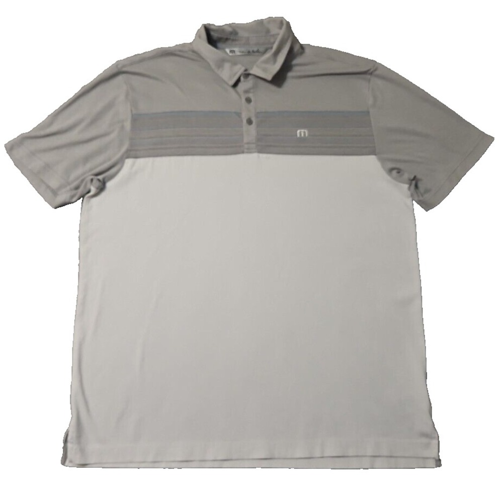 Travis Mathew Shirt Men's Size‎ XL White Short Sleeve Polo Collared Logo Golf